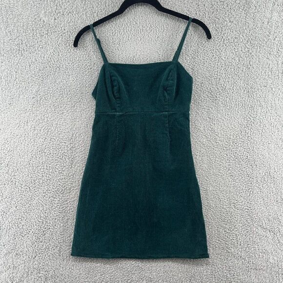 Lottie Moss Pacsun Green Corduroy Mini Dress - Picture 1 of 12